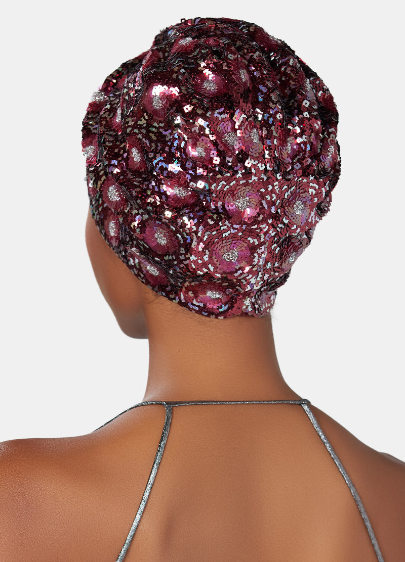 Flower sequin luxury turban