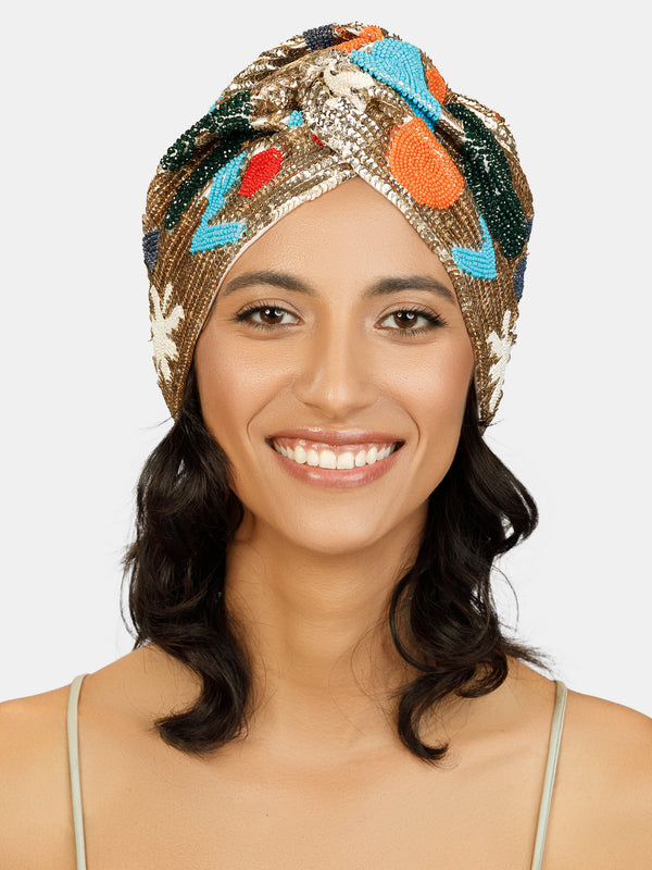 High embellished luxury turban designed by Maryjane Claverol