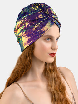 Rainbow turban designed by Maryjane Claverol