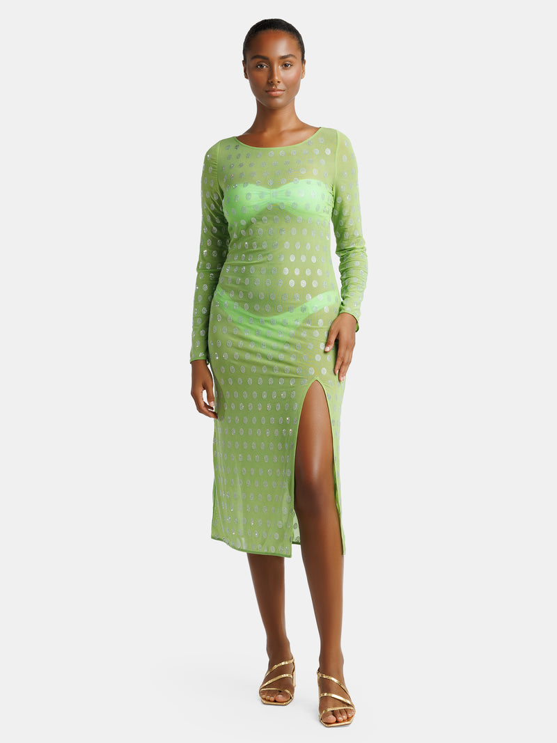 Maryjane Claverol Women's South Beach mesh dress in Lime Maryjane Claverol Women's South Beach mesh dress in Lime