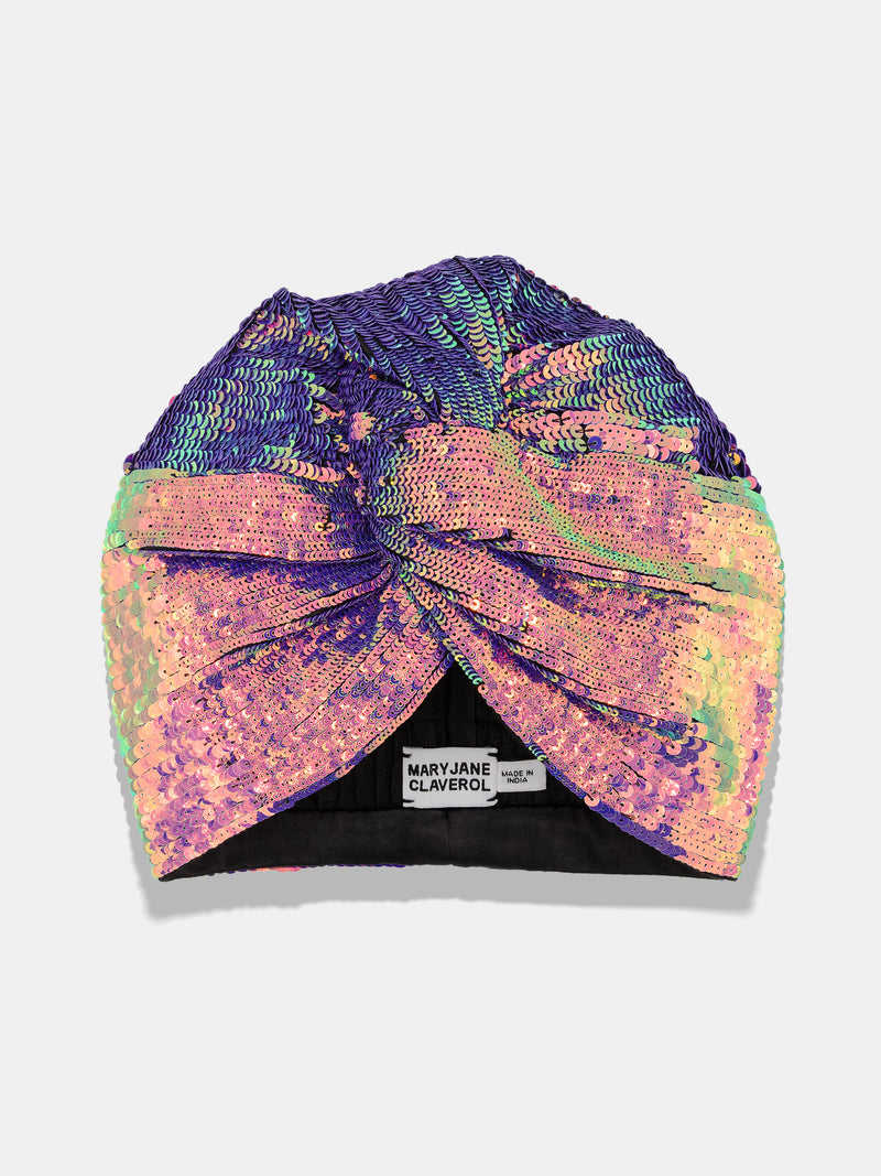 Rainbow turban designed by Maryjane Claverol
